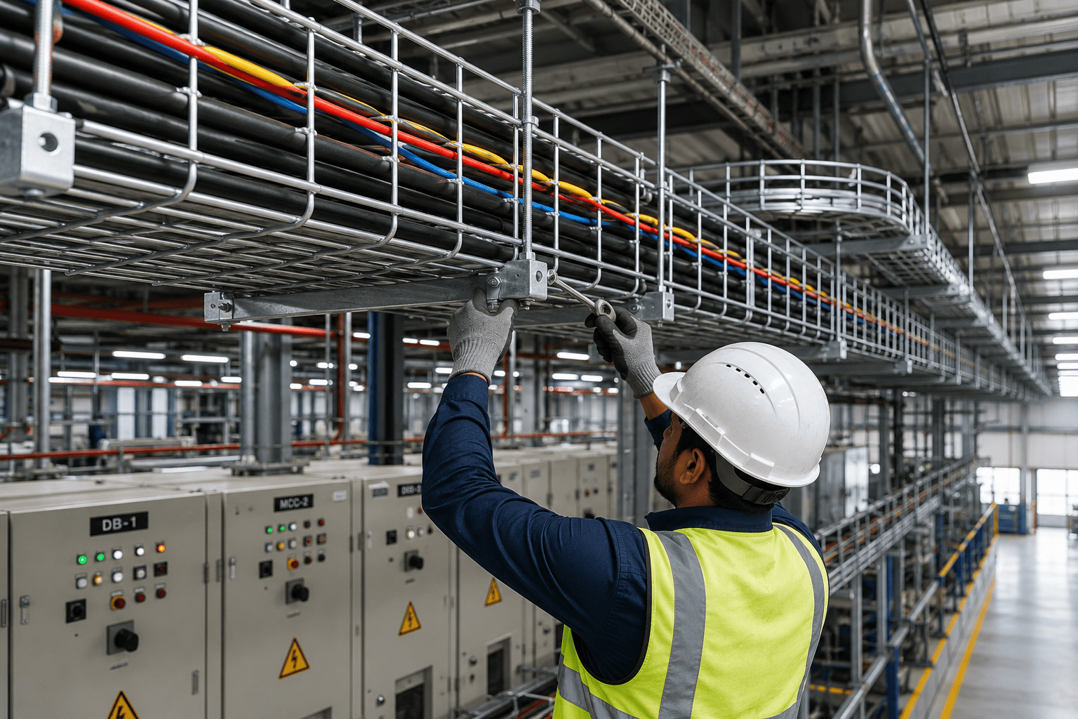 Industrial cable tray and underground cable laying work by AK Electrical Trichy